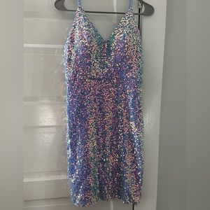 Large Sparkly Blue Dress